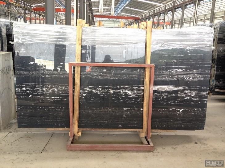 Black Marble Silver Dragon