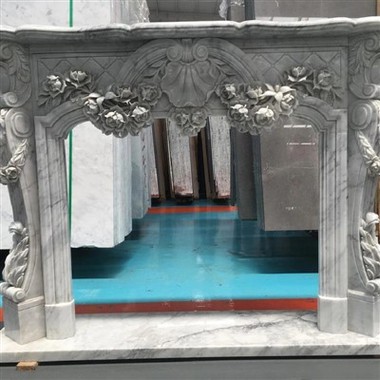 Λευκό Μαρμάρινο Πάνελ Τζακιού για Δωμάτιο